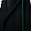 Abrigo con capucha de lana y cachemira negro/verde Abrigo con capucha de lana y cachemira negro/verde