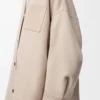Abrigo de lana y cachemira Sandstone/Blanco Abrigo de lana y cachemira Sandstone/Blanco