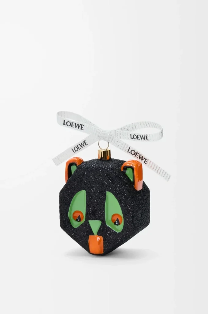 Adorno Futurist Cat en vidrio soplado Negro/Verde Adorno Futurist Cat en vidrio soplado Negro/Verde