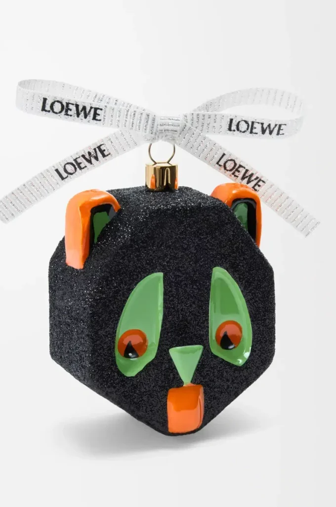 Adorno Futurist Cat en vidrio soplado Negro/Verde Adorno Futurist Cat en vidrio soplado Negro/Verde