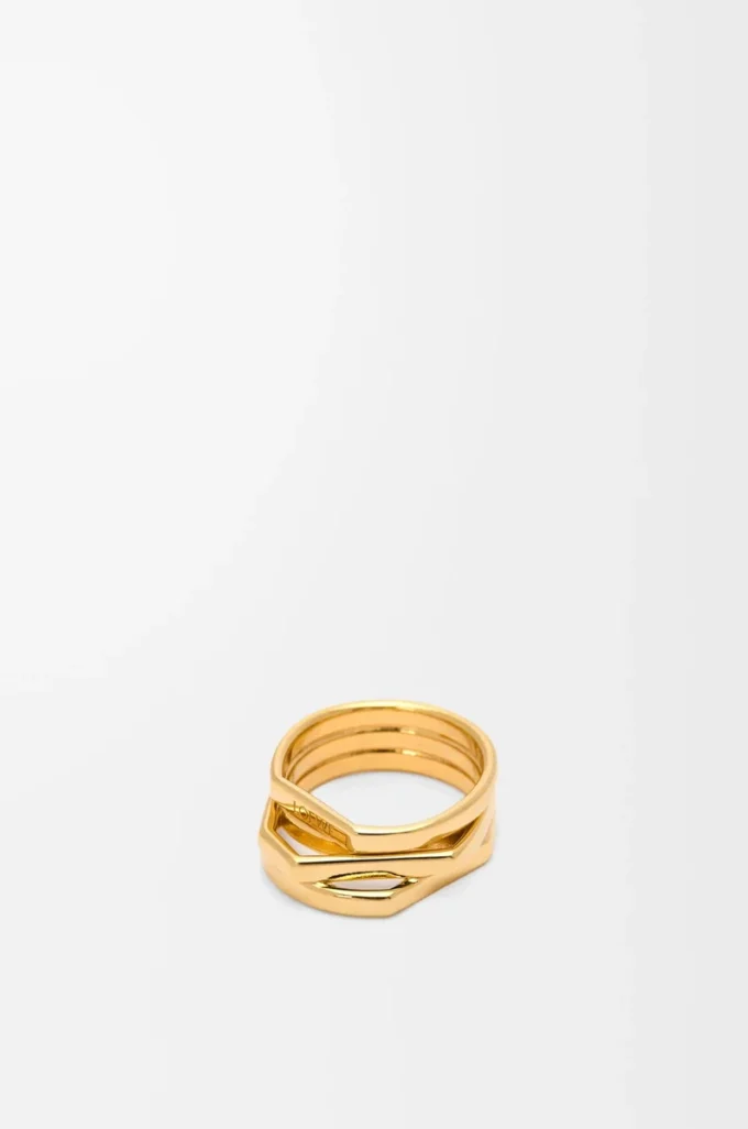 Anillo apilable de plata de ley Oro Anillo apilable de plata de ley Oro