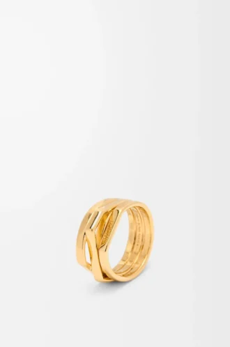 Anillo apilable de plata de ley Oro