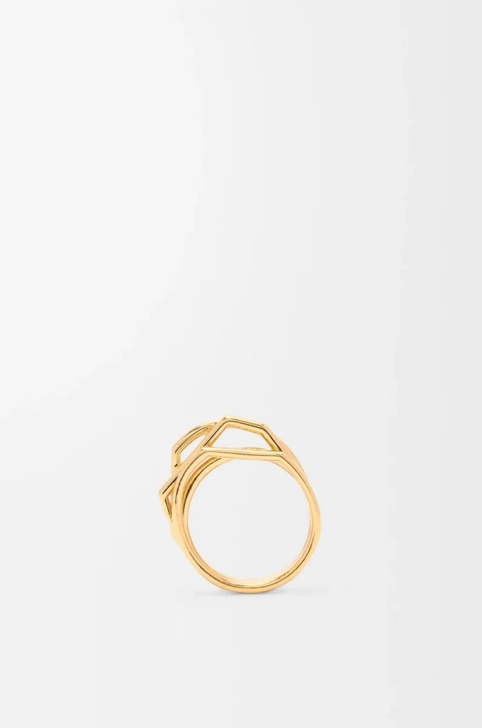 Anillo apilable de plata de ley Oro Anillo apilable de plata de ley Oro