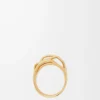Anillo apilable en plata de ley y esmalte Oro/Marfil Anillo apilable en plata de ley y esmalte Oro/Marfil