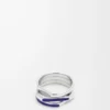 Anillo apilable en plata de ley y esmalte Plata/Azul Anillo apilable en plata de ley y esmalte Plata/Azul