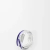 Anillo apilable en plata de ley y esmalte Plata/Azul Anillo apilable en plata de ley y esmalte Plata/Azul