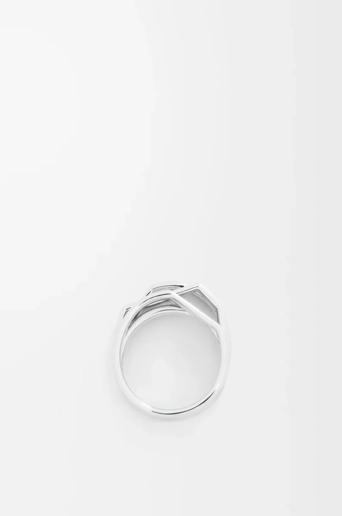Anillo apilable en plata de ley y esmalte Plata/Azul Anillo apilable en plata de ley y esmalte Plata/Azul