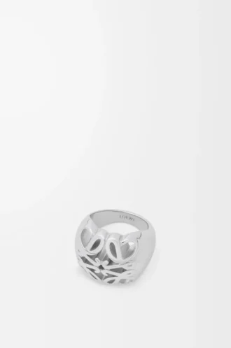 Anillo con sello Anagram Bombé en plata de ley Plata