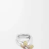 Anillo Flor en plata de ley y cristales Amarillo/Plata Anillo Flor en plata de ley y cristales Amarillo/Plata
