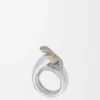Anillo Flor en plata de ley y cristales Amarillo/Plata Anillo Flor en plata de ley y cristales Amarillo/Plata