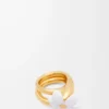 Anillo Flor en plata de ley y esmalte Oro/Blanco Anillo Flor en plata de ley y esmalte Oro/Blanco