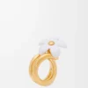 Anillo Flor en plata de ley y esmalte Oro/Blanco Anillo Flor en plata de ley y esmalte Oro/Blanco