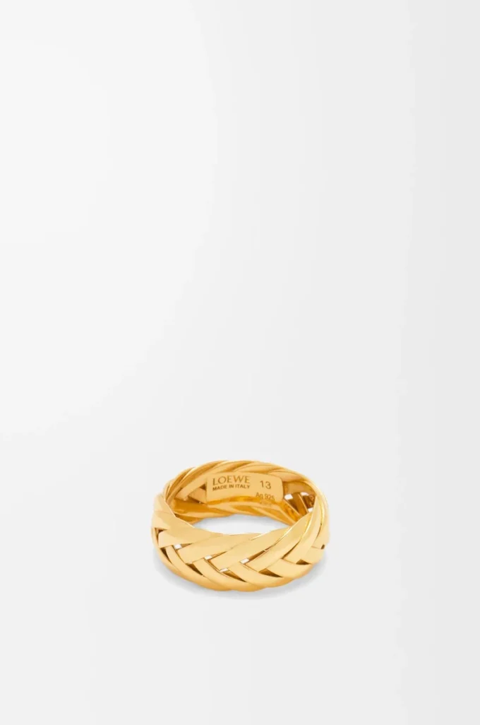 Anillo trenzado en plata de ley Oro Anillo trenzado en plata de ley Oro