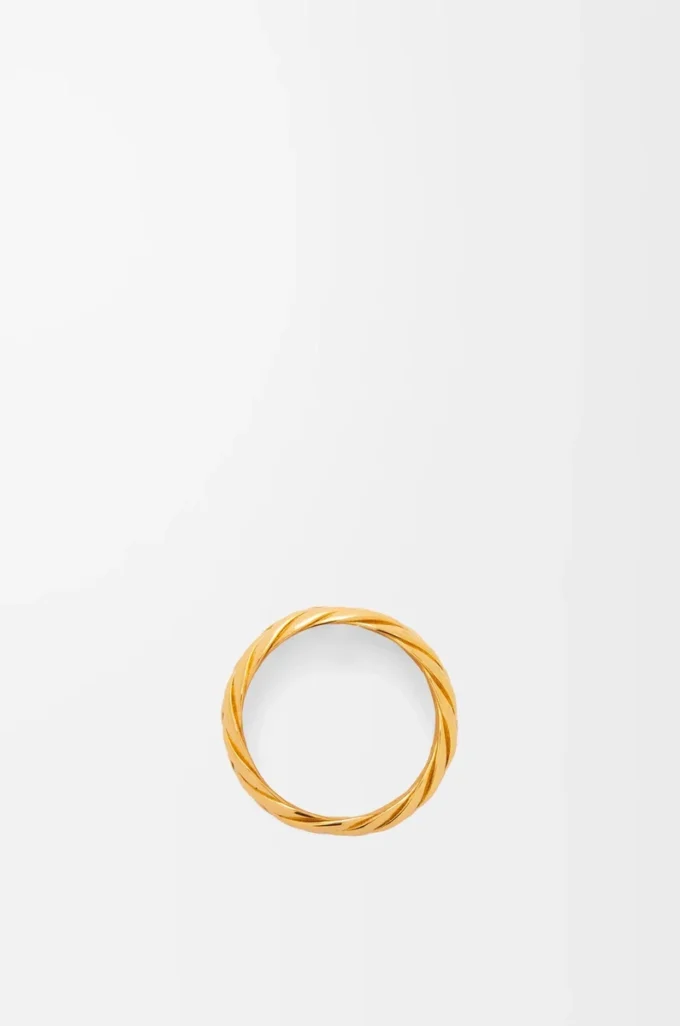 Anillo trenzado en plata de ley Oro Anillo trenzado en plata de ley Oro
