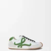 Ballet Runner 2.0 de nylon y piel de becerro Blanco/Verde hierba/Naranja oscuro