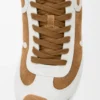 Ballet Runner 2.0 en ante y piel de oveja Tan/Blanco