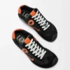 Ballet Runner 2.0 en nailon y piel de becerro Negro/Naranja/Verde pálido