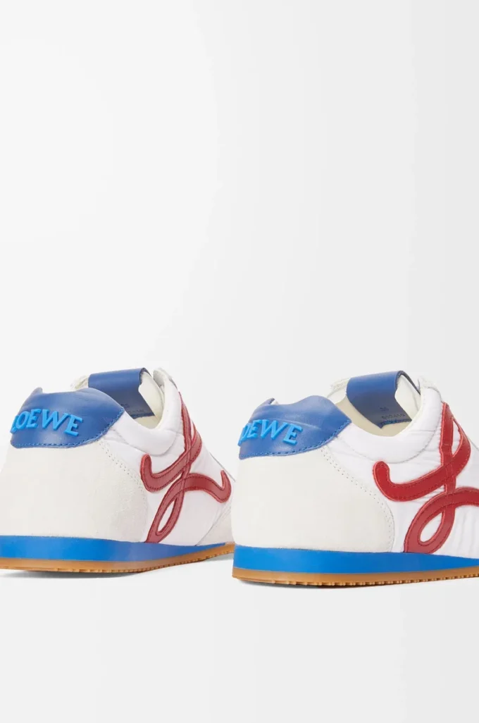 Ballet Runner 2.0 en nylon y piel de becerro Blanco/Rojo/Azul Ballet Runner 2.0 en nylon y piel de becerro Blanco/Rojo/Azul