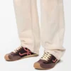 Ballet Runner 2.0 en nylon y piel de becerro Chocolate/Coral/Amarillo