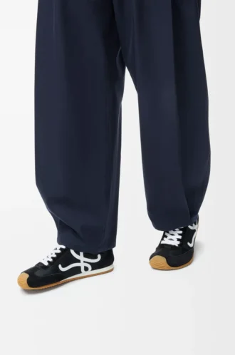 Ballet Runner 2.0 en nylon y piel de becerro Negro/Blanco