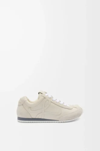Ballet Runner 2.0 en suave piel de becerro Blanca