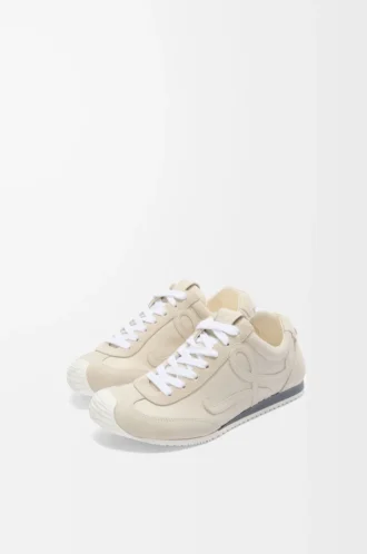 Ballet Runner 2.0 en suave piel de becerro Blanca