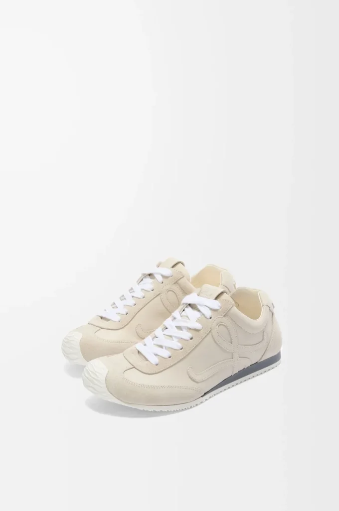 Ballet Runner 2.0 en suave piel de becerro Blanca