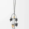 Berroza charm en piel de becerro clásica, negro/verde Berroza charm en piel de becerro clásica, negro/verde