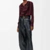 Blusa de seda burdeos Blusa de seda burdeos