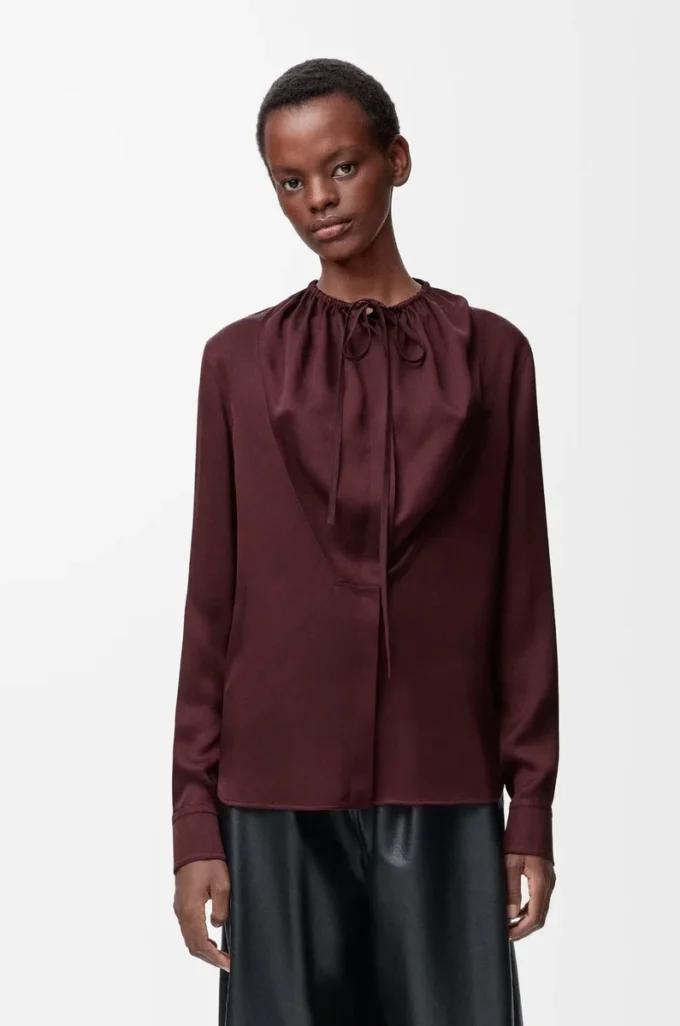 Blusa de seda burdeos Blusa de seda burdeos