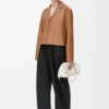 Blusa pijama de piel de cordero napa color toffee Blusa pijama de piel de cordero napa color toffee