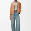 Blusa pijama de piel de cordero napa color toffee Blusa pijama de piel de cordero napa color toffee