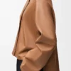 Blusa pijama de piel de cordero napa color toffee Blusa pijama de piel de cordero napa color toffee