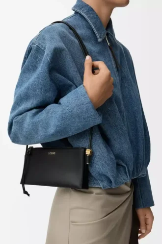 Bolsa Joya en piel de becerro napa negra