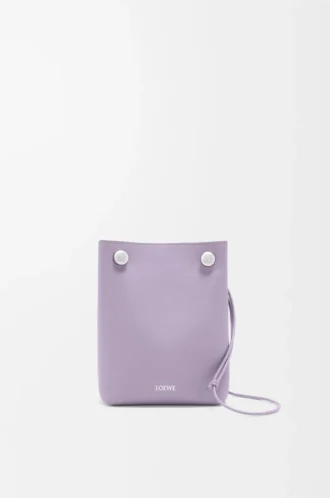 Bolsa Pebble en piel de becerro lisa color malva sucio
