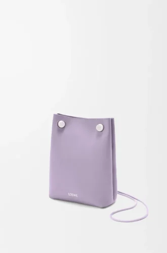 Bolsa Pebble en piel de becerro lisa color malva sucio
