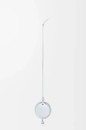 Bolsa tipo globo en piel de becerro napa plateada