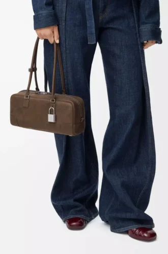 Bolso Amazona 31 recortado en nubuck granulado Tundra