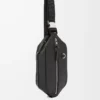 Bolso bandolera convertible en piel de becerro clásica Negro
