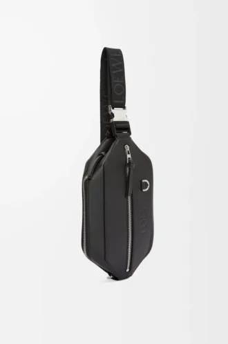 Bolso bandolera convertible en piel de becerro clásica Negro