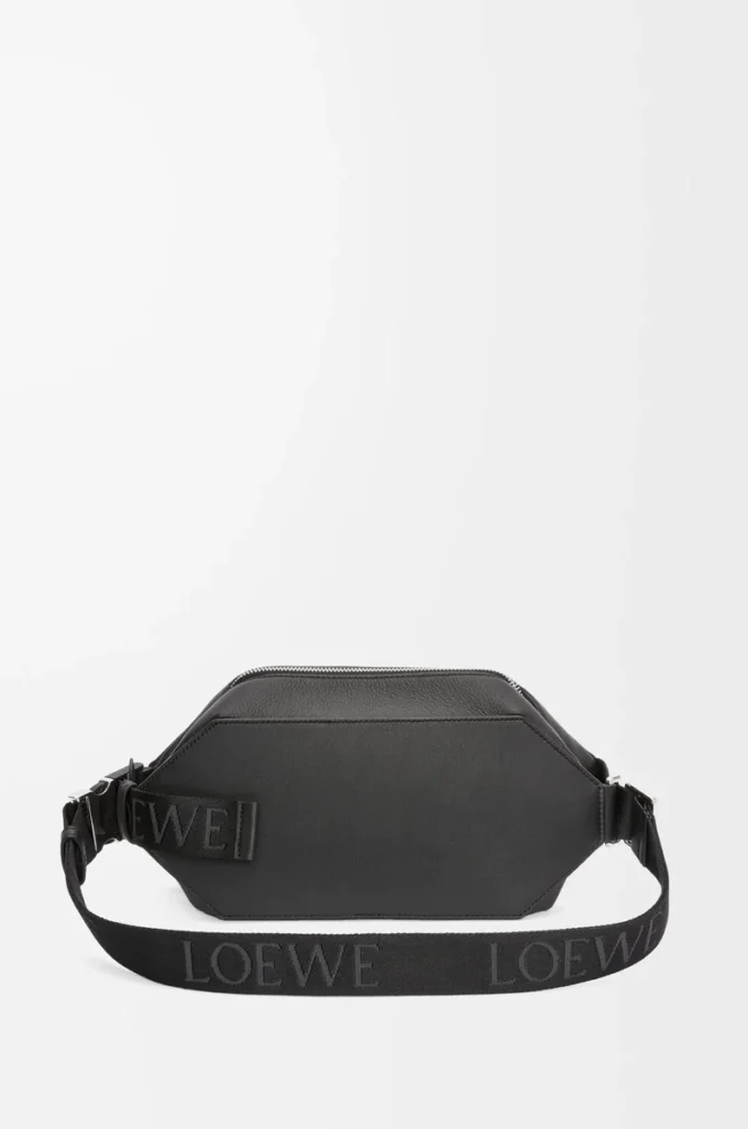 Bolso bandolera convertible en piel de becerro clásica Negro