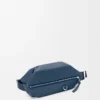 Bolso bandolera convertible en piel de becerro clásica teñida en índigo