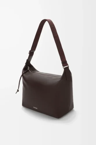 Bolso bandolera Cubi en piel de becerro granulada flexible Oxblood