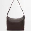 Bolso bandolera Cubi en piel de becerro granulada flexible Oxblood