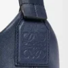 Bolso bandolera Cubi pequeño en piel de becerro suave y flexible y jacquard Deep Navy
