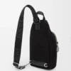 Bolso bandolera Flex en lona y ante Negro/Oro oscuro