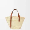 Bolso Basket en hoja de palma y piel de becerro Natural/Tan Bolso Basket en hoja de palma y piel de becerro Natural/Tan