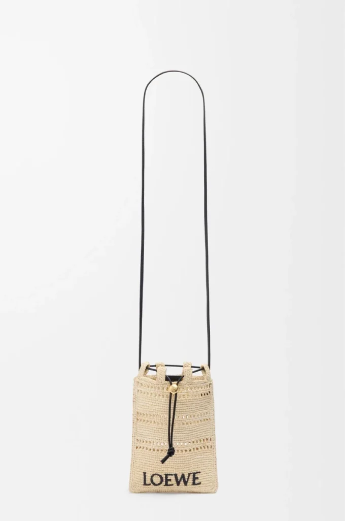 Bolso con cordón en rafia Natural/Negro Bolso con cordón en rafia Natural/Negro