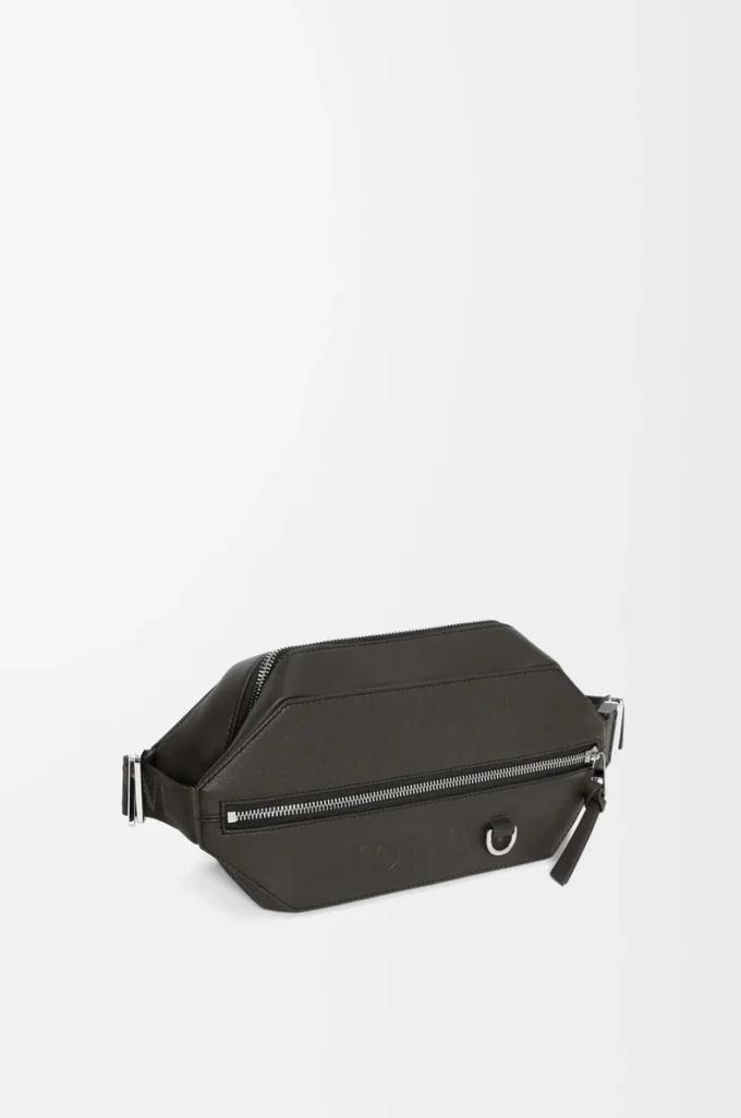 Bolso convertible en piel de becerro clásica Gris oscuro