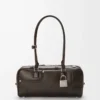 Bolso corto Panta Amazona 31 en piel de becerro brillante Vintage Brown